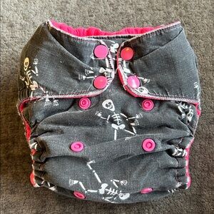 Skeleton Print Fitted Cloth Diaper